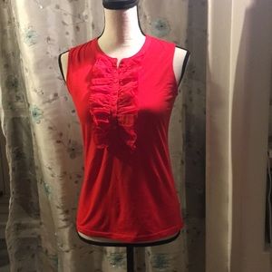 [Vintage] Red-ruffled Tank Top